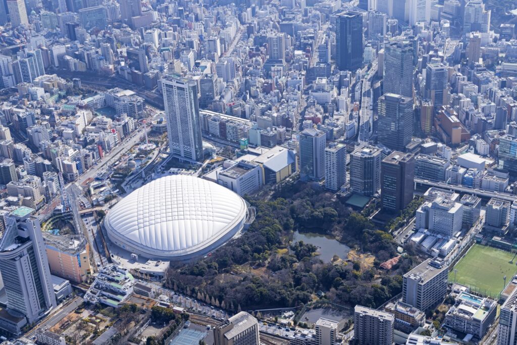 東京ドーム上空からの写真