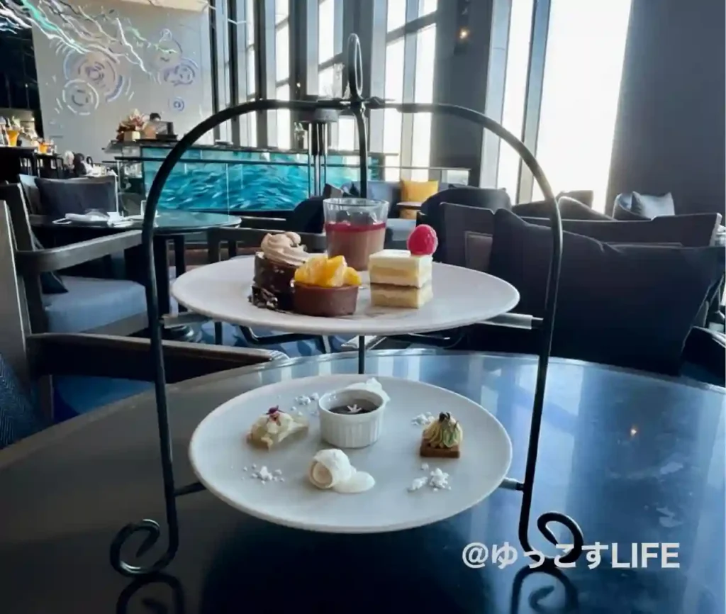 品川プリンスホテルのチョコレートアフタヌーンティーの2段スタンド