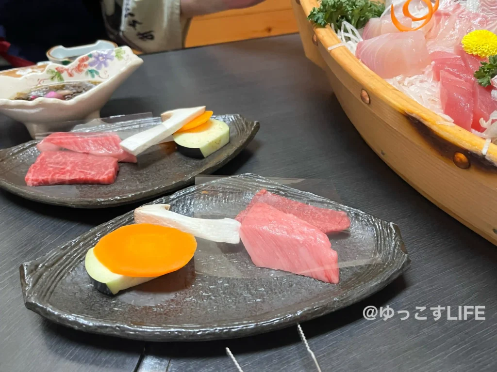 味の宿みち潮の夕食のお肉