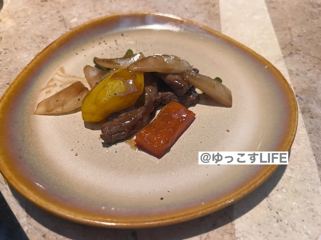 ラジョウの和牛の中華炒め